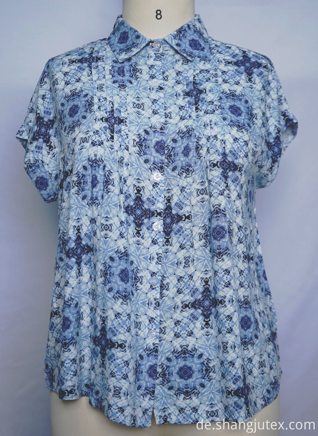 front have pleat of women's shirt